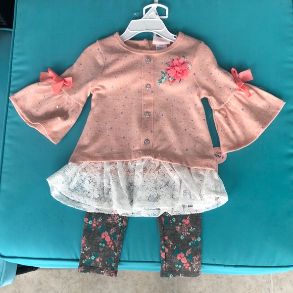 Cute Toddler Flower Bling 2 Piece Set